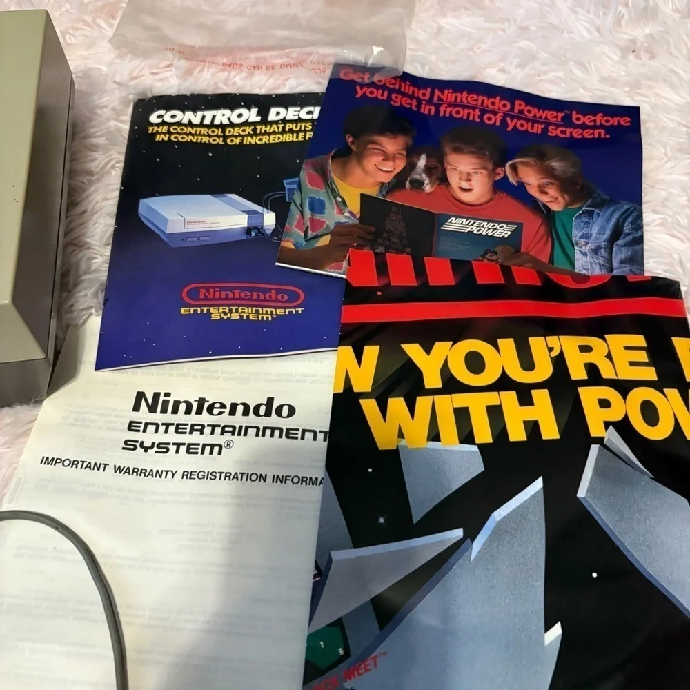 Nintendo Entertainment System Console W/ Controller & Cords Poster NES Vintage